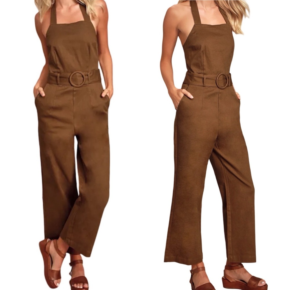 Anthropologie Brown Casual Jumpsuit